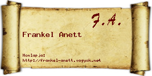 Frankel Anett névjegykártya